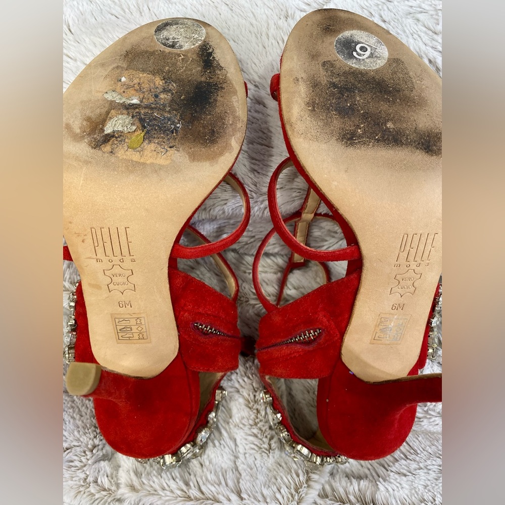 Pelle Moda Suede Rhinestones Sandals View 4
